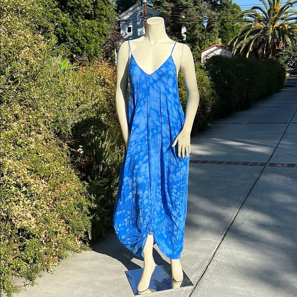 Indah Blue Tie-Dye Maxi Dress